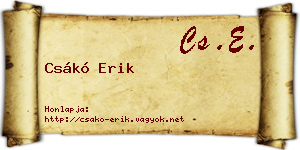 Csákó Erik névjegykártya